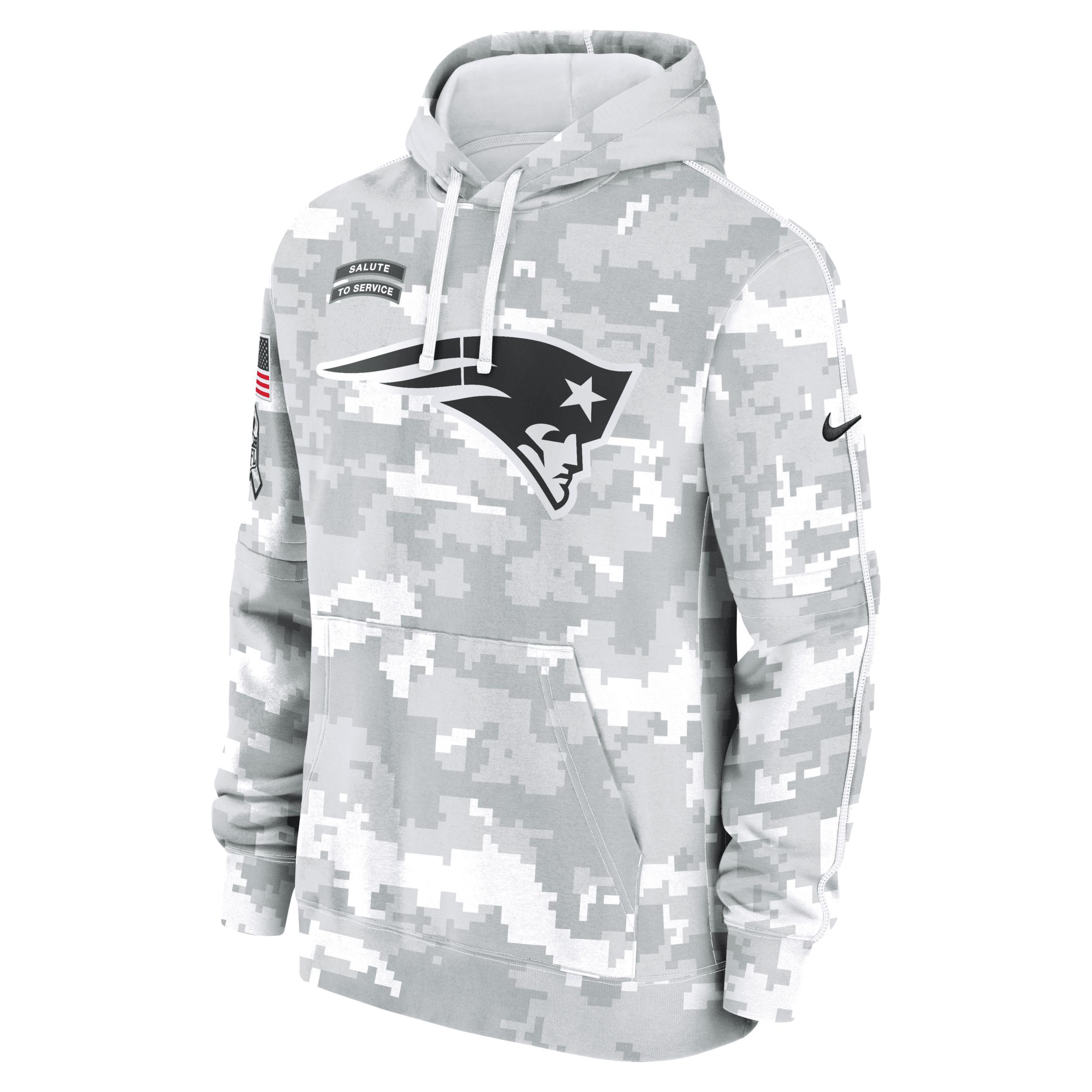 New England Patriots Salute to Service Primary Edge Club Men's Nike NFL Pullover Hoodie Product Image