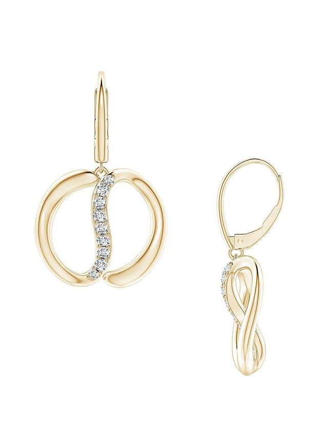 Womens Shangri-La 14K Yellow Gold & Diamond Yin-Yang Drop Earrings Product Image