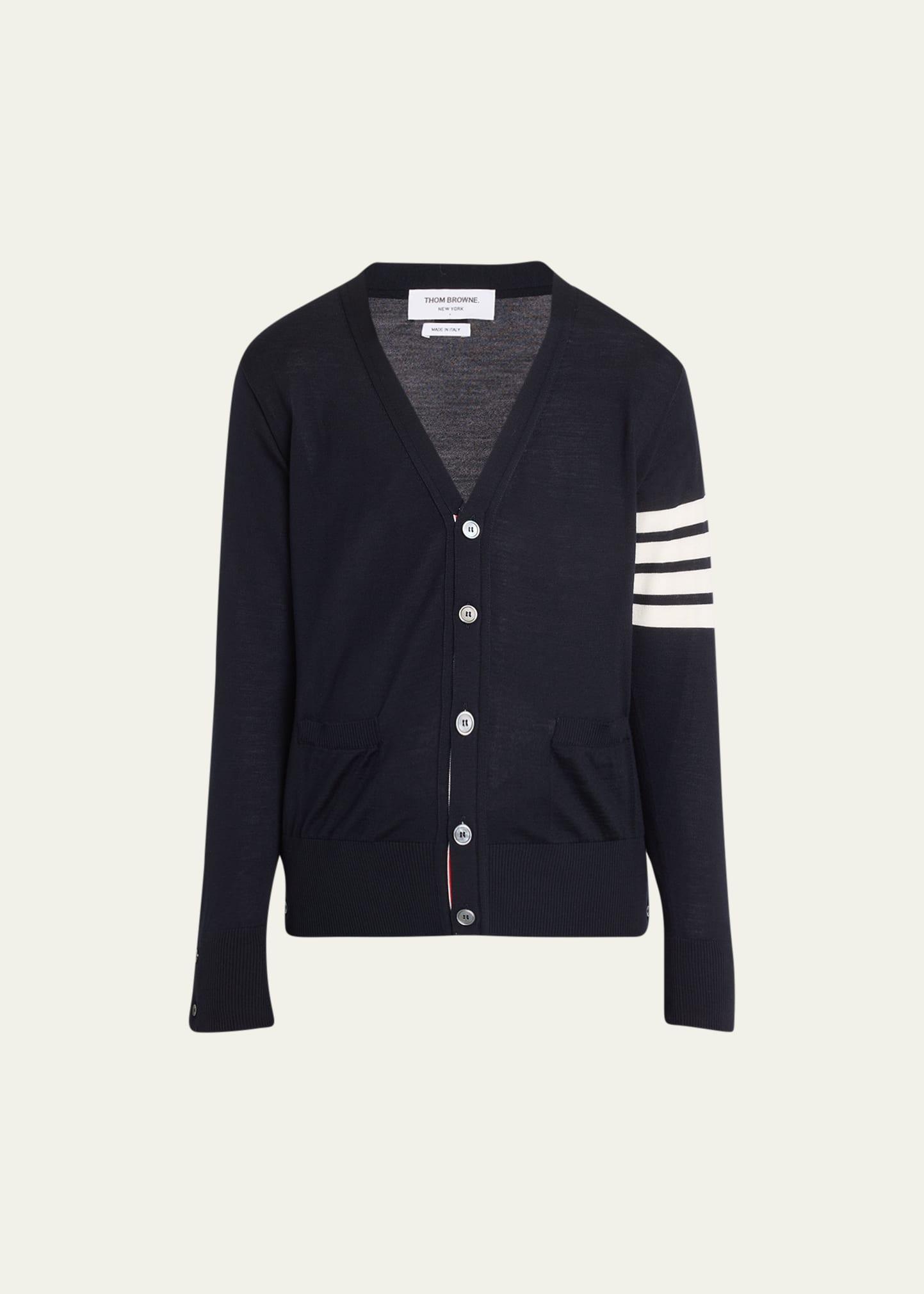 Thom Browne Sustainable Merino Classic Cardigan Sweater in Medium Grey - Grey. Size 1 (also in 5). Product Image