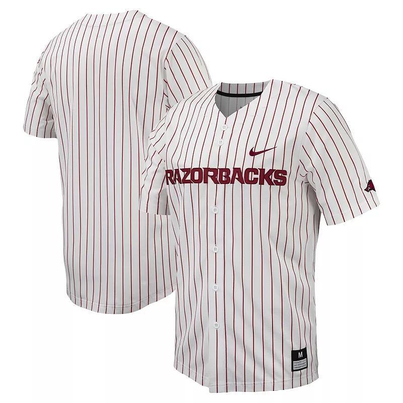 Mens Nike Arkansas Razorbacks Pinstripe Replica Baseball Jersey Product Image