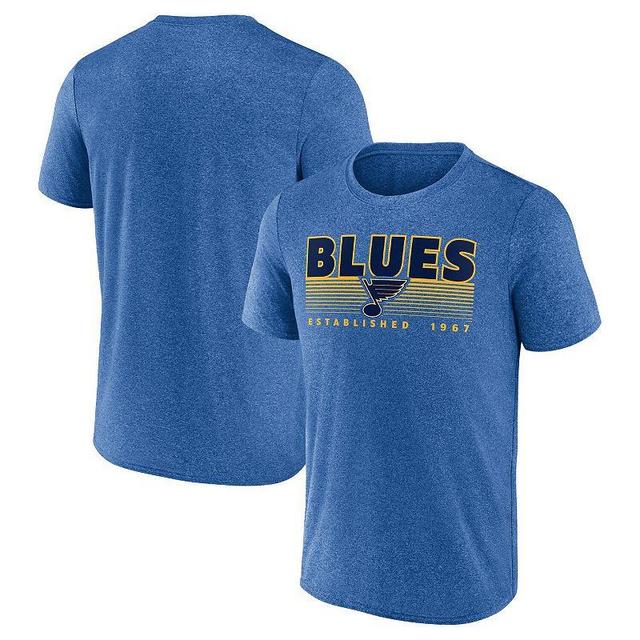 Mens Fanatics Branded Heathered Blue St. Louis Blues Prodigy Performance T-Shirt Product Image