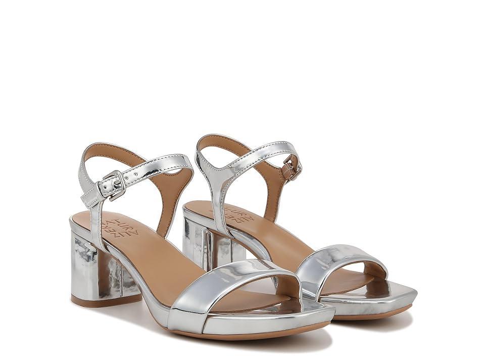 Naturalizer Izzy Ankle Straps (Silver Faux Leather) Women's Sandals Product Image