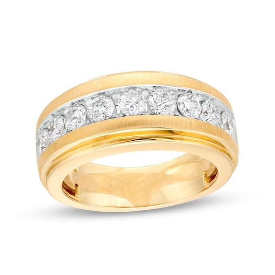 Men's 1-1/2 CT. T.w. Diamond Nine Stone Wedding Band in 10K Gold Product Image