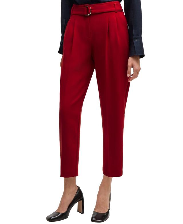 Boss by Hugo Boss Womens Crease-Resistant Crepe Regular-Fit Cropped Trousers Product Image