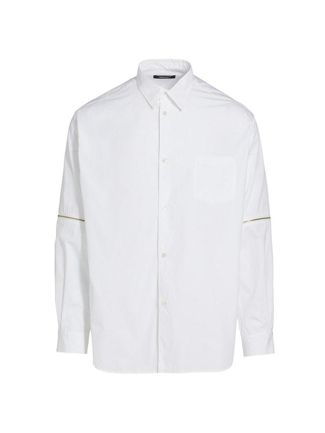 Mens Arm Zip Button-Front Shirt Product Image