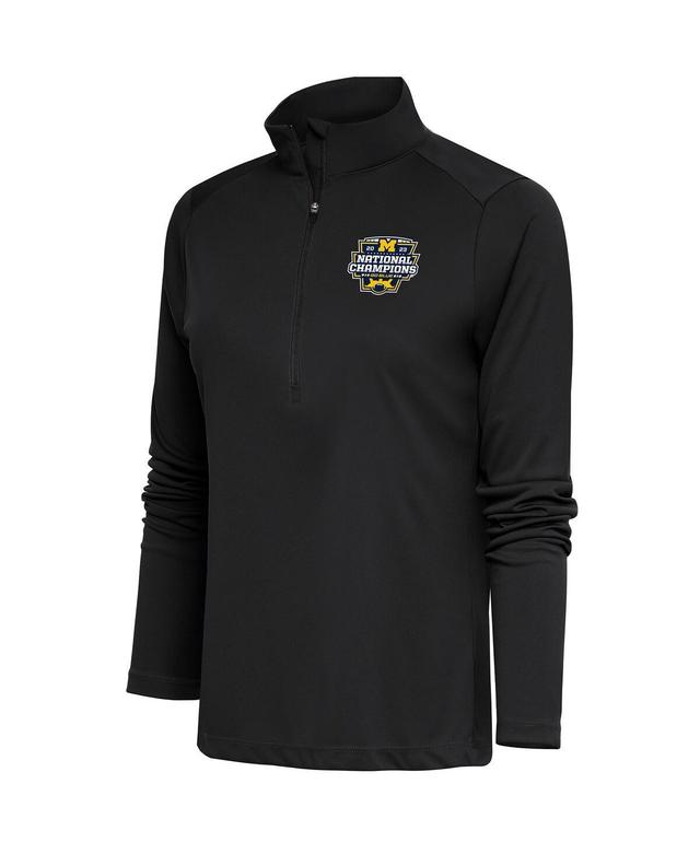 Antigua Womens Gray Michigan Wolverines College Football Playoff 2023 National Champions Tribute Half-Zip Pullover Top Product Image