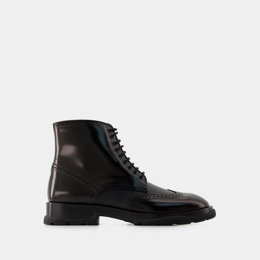 Leather Ankle Boot In Black Product Image