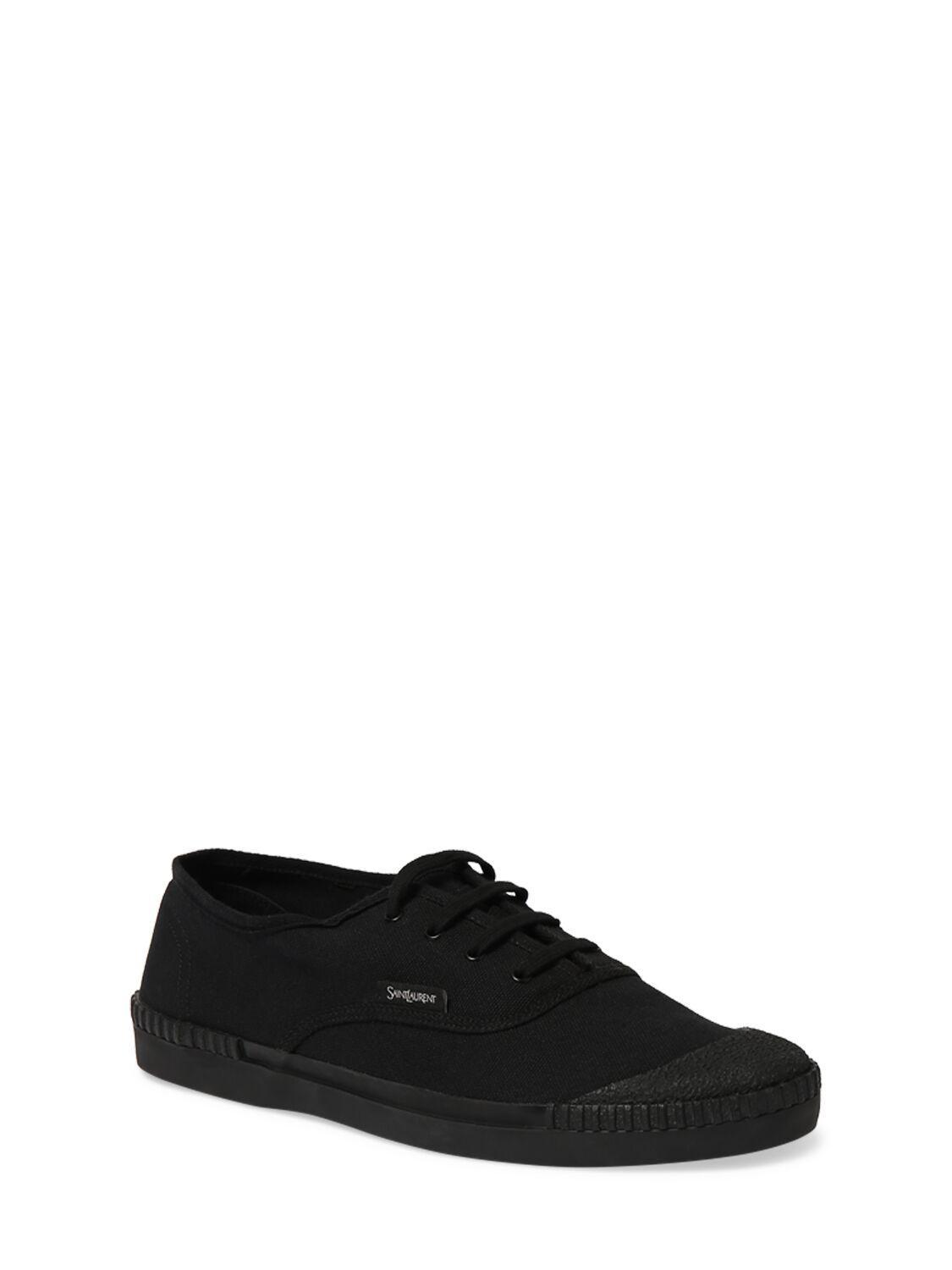 Canvas Low-top Sneakers In Black Product Image