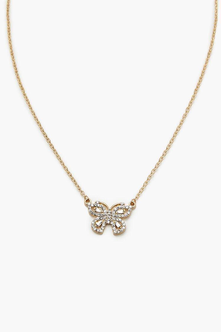 Rhinestone Butterfly Necklace | Forever 21 Product Image