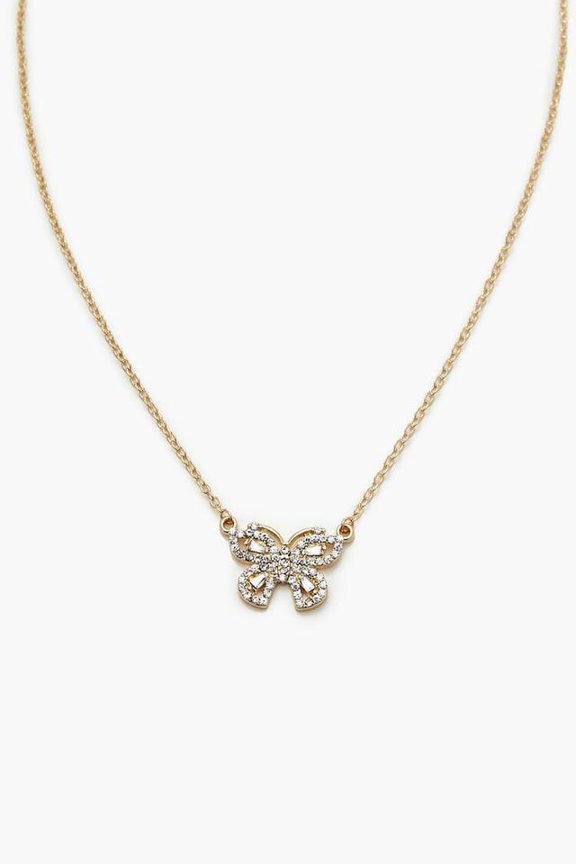 Rhinestone Butterfly Necklace | Forever 21 Product Image