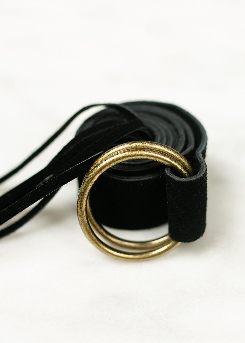 Sara Leather Belt in Black Product Image