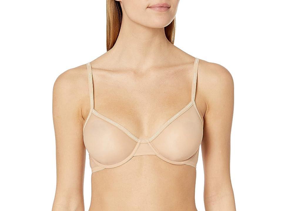 Calvin Klein Women's Sheer Marquisette Unlined Demi Bra (Black) Women's Bra Product Image