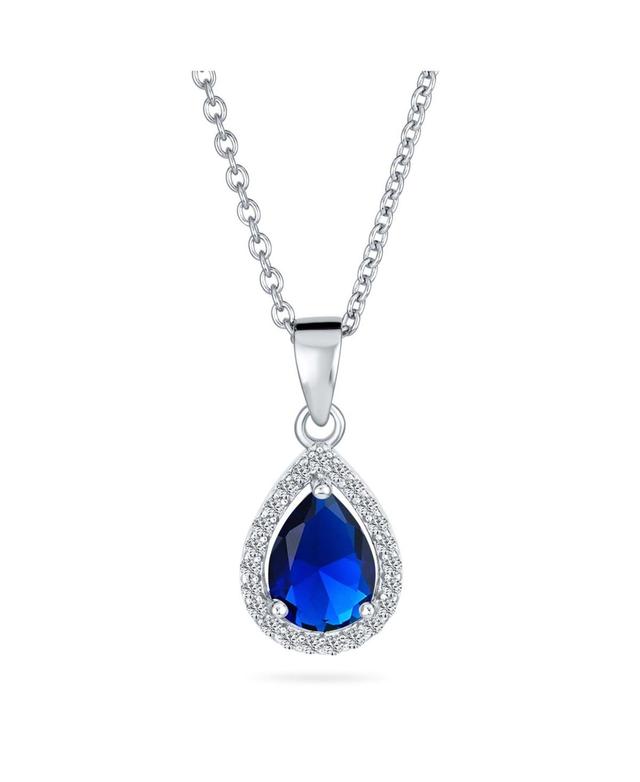 Bling Jewelry Cubic Zirconia Traditional Classic Large Cz Teardrop Solitaire Pendant Necklace For Women .925 Sterling Silver Product Image