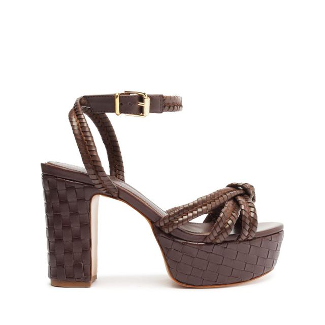 Schutz Womens Kathleen Almond Toe Woven High Heel Platform Sandals Product Image