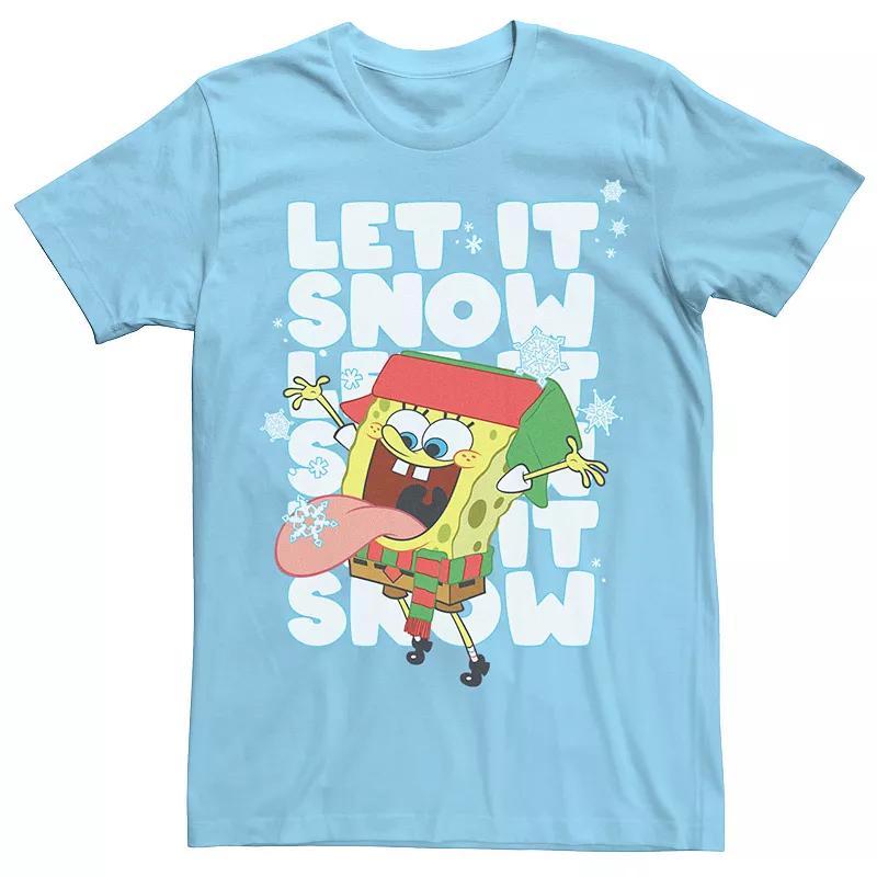 Mens Spongebob Squarepants Let It Snow Tee Grey Heather Product Image