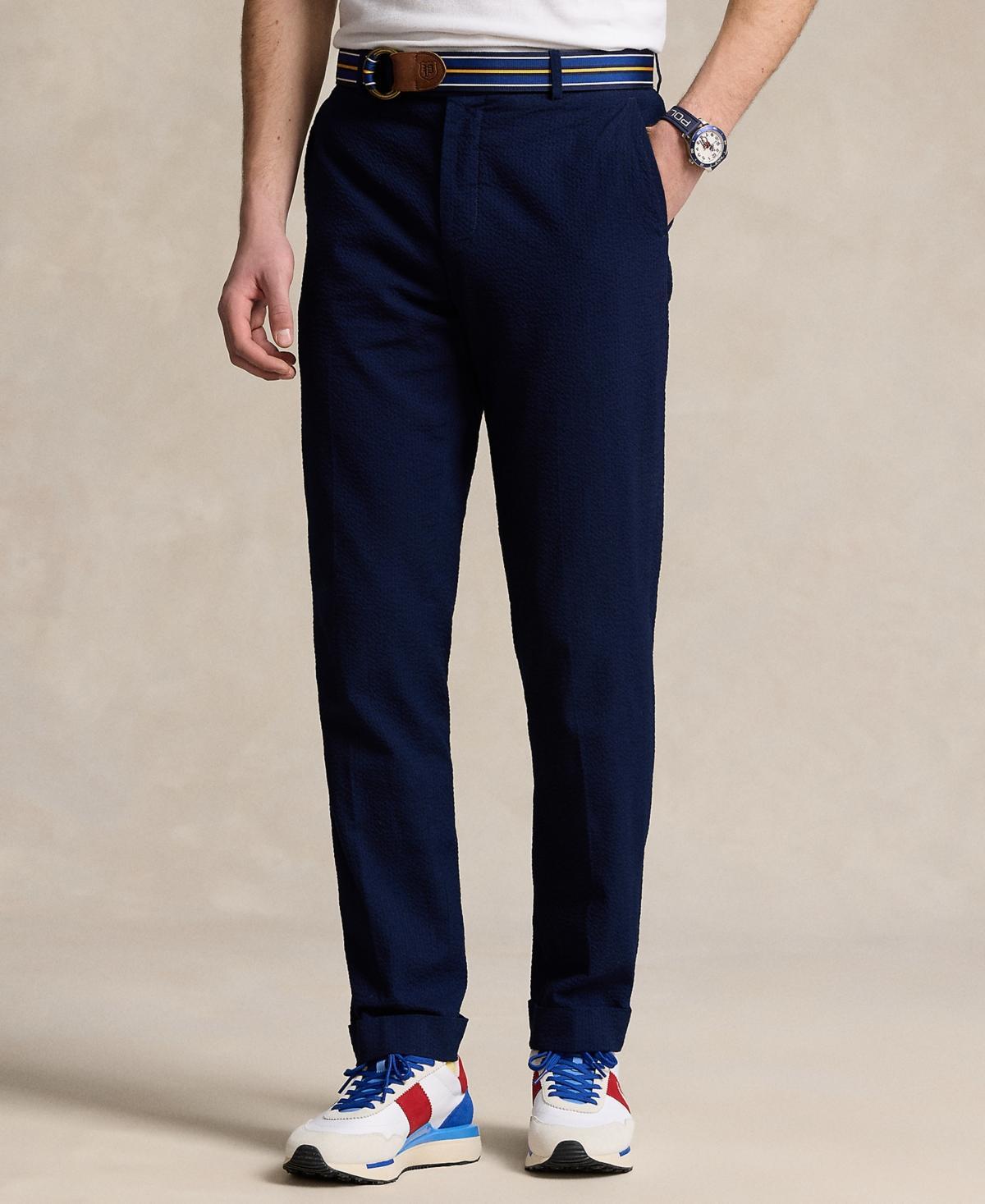 Polo Ralph Lauren Mens Cuffed Seersucker Pants - Bright Blue Product Image