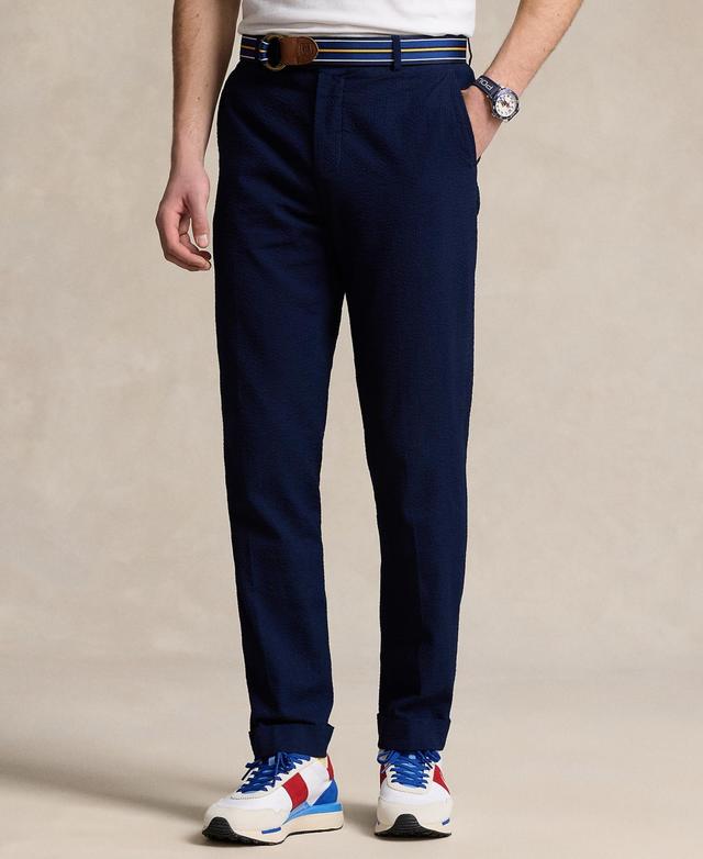 Polo Ralph Lauren Mens Cuffed Seersucker Pants - Bright Blue Product Image