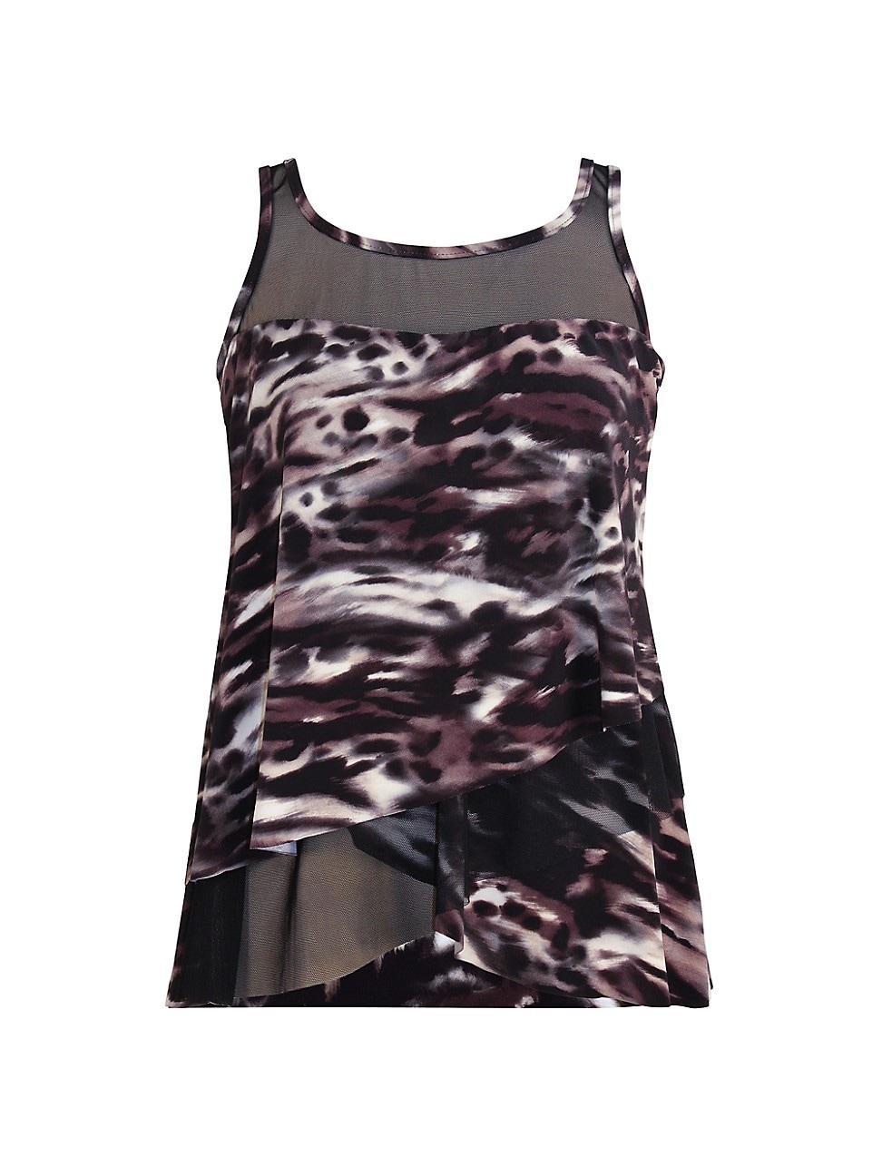 Plus Womens Separates Tempest Mirage Asymmetric Tankini Top Product Image