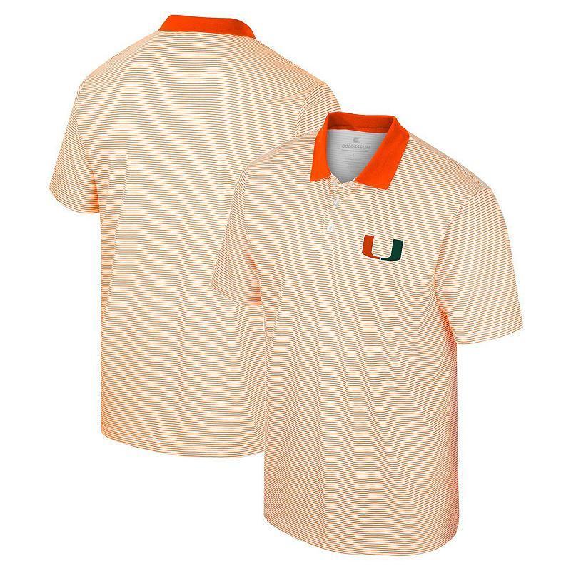 Mens Colosseum /Orange Miami Hurricanes Print Stripe Polo Product Image