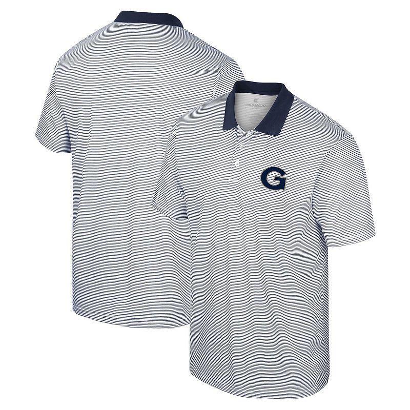 Mens Colosseum White Georgia Tech Yellow Jackets Print Stripe Polo Shirt - White Product Image