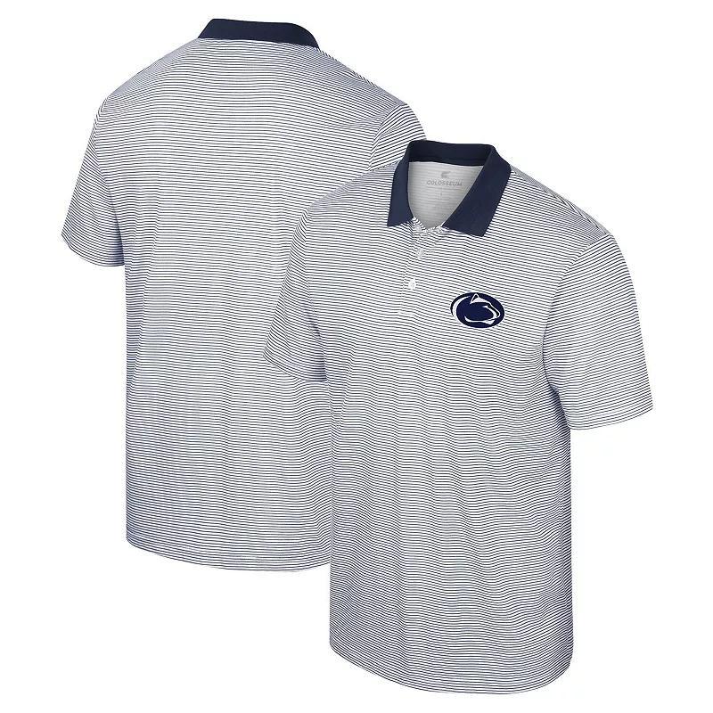 Mens Colosseum White Oregon State Beavers Print Stripe Polo Shirt - White Product Image