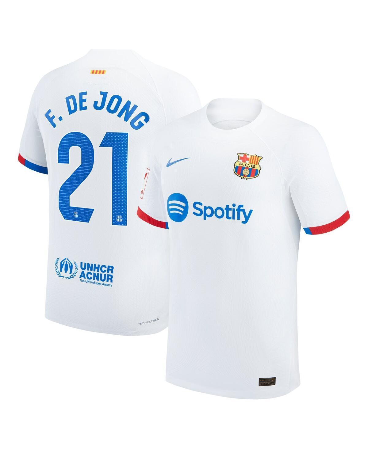 Mens Nike Frenkie de Jong White Barcelona 2023/24 Away Authentic Jersey - White Product Image