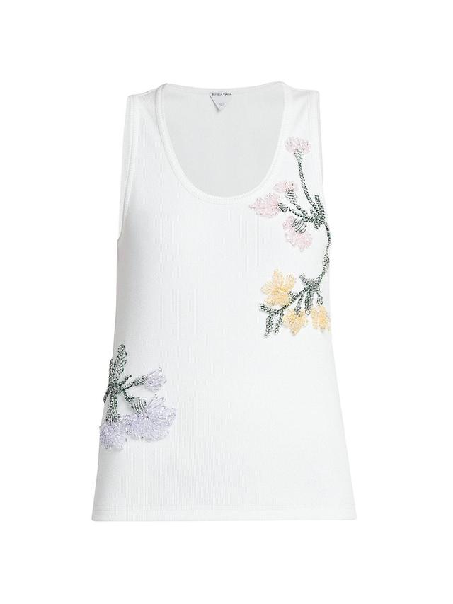 Womens Floral Embroidered Tank Product Image