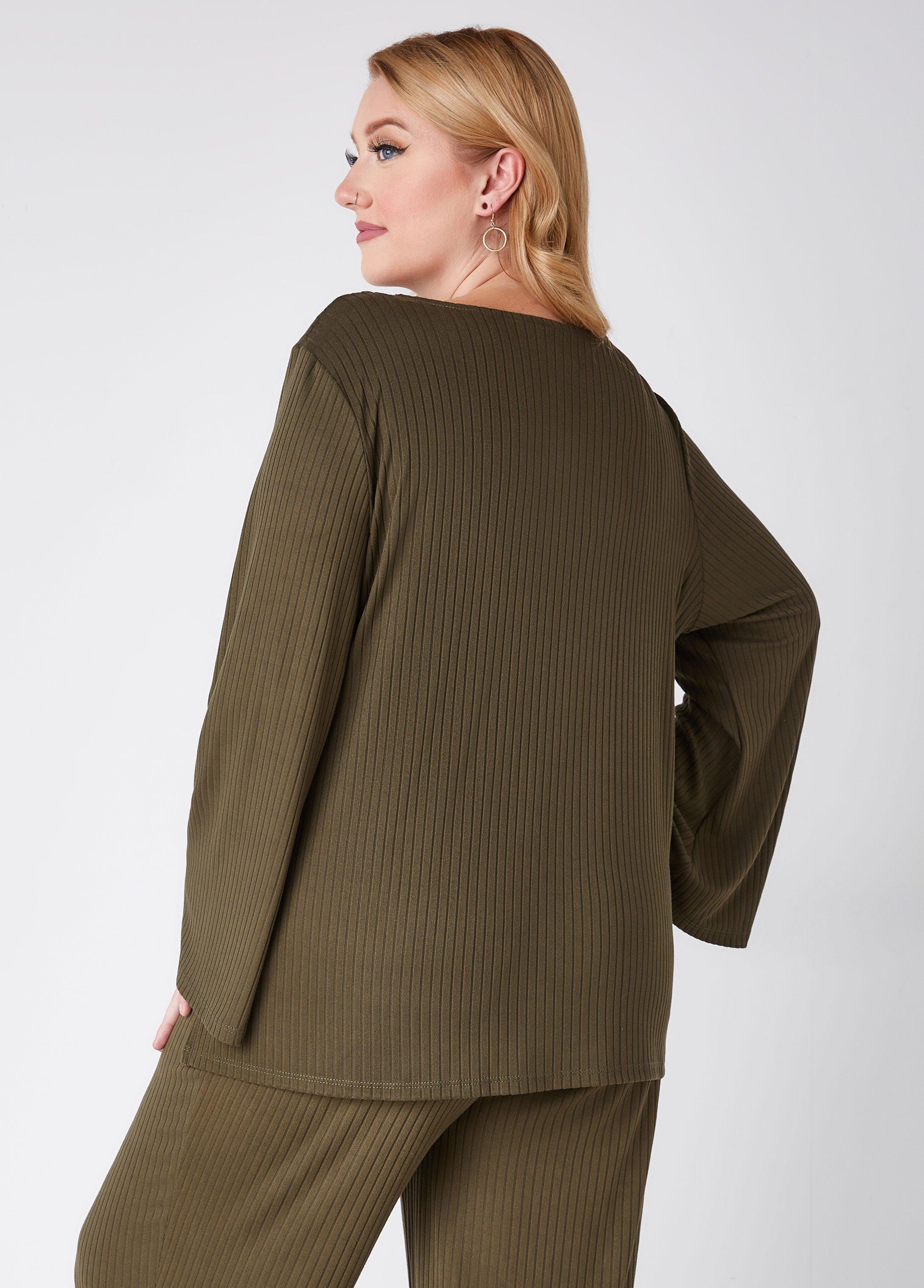 Ribbed V Neck Lounge Tunic Product Image