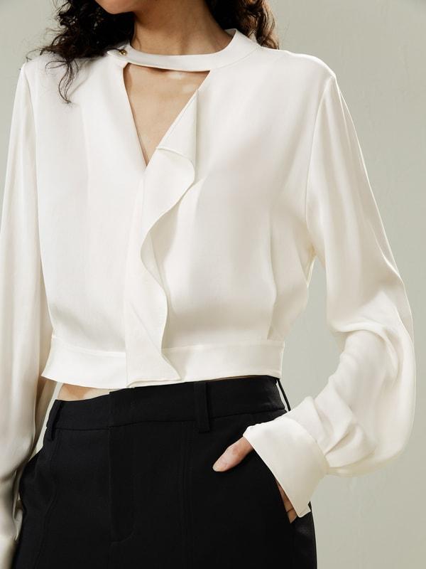 V-neck Collared Shirt Product Image