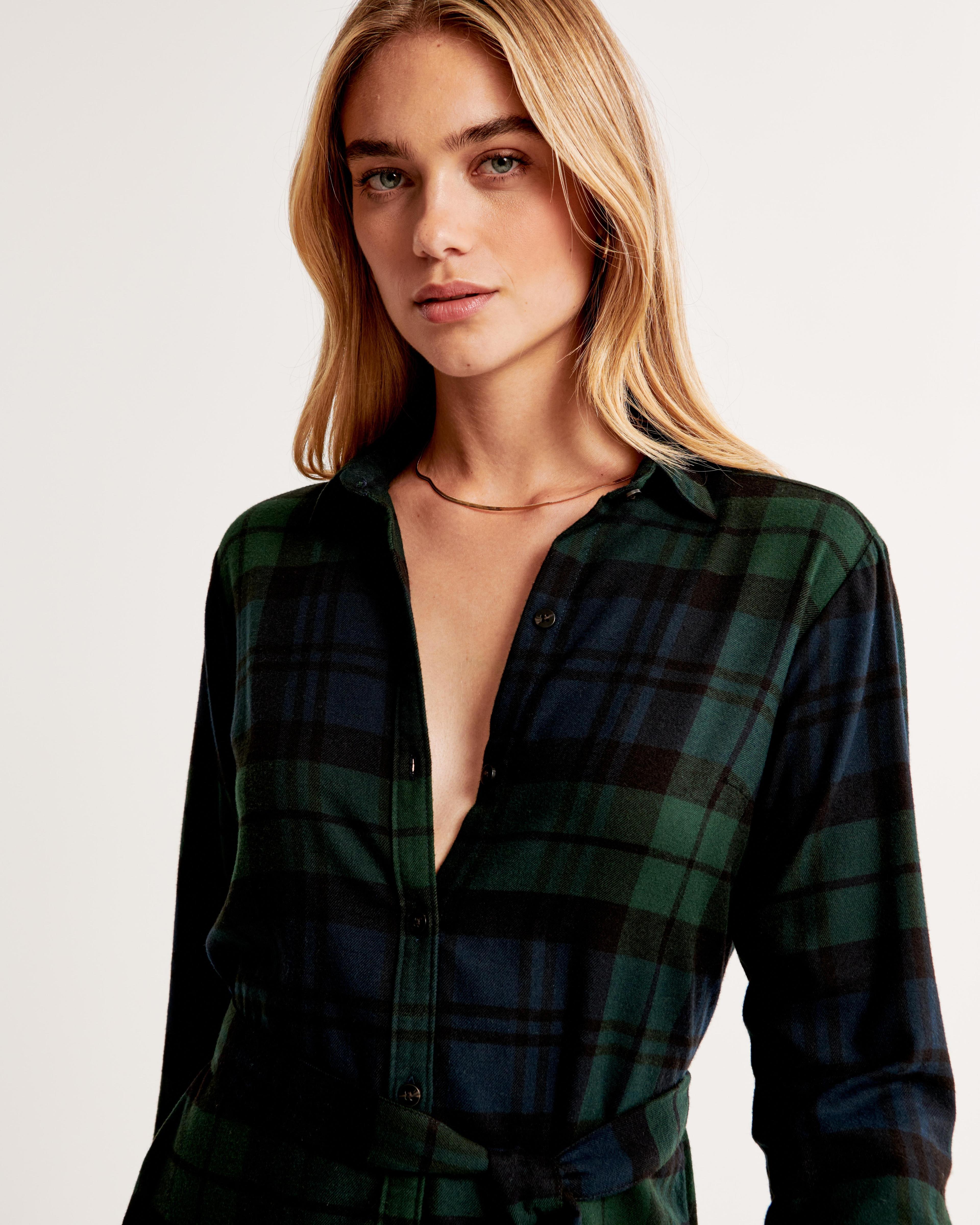 Flannel Shirt Dress Product Image