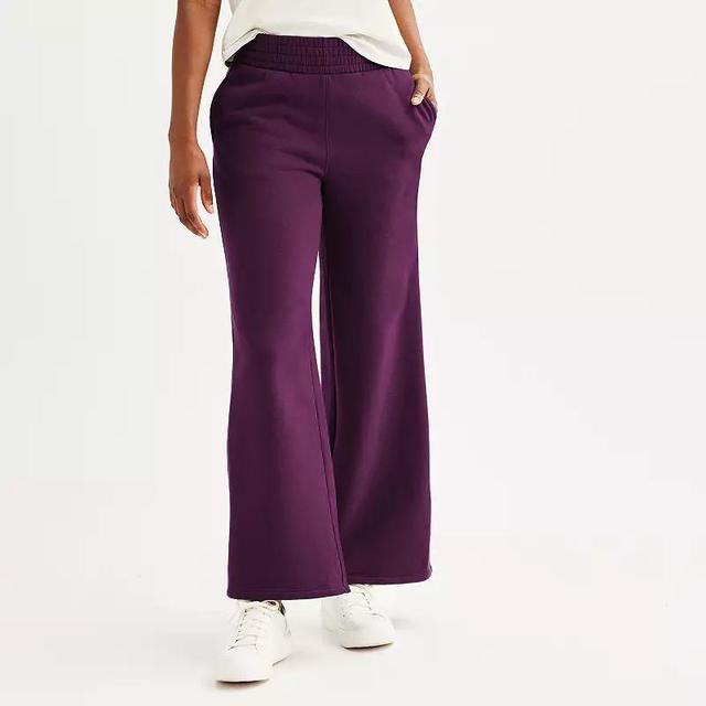 Womens Tek Gear Ultrasoft Fleece Wide-Leg Pants Purple Appeal Product Image