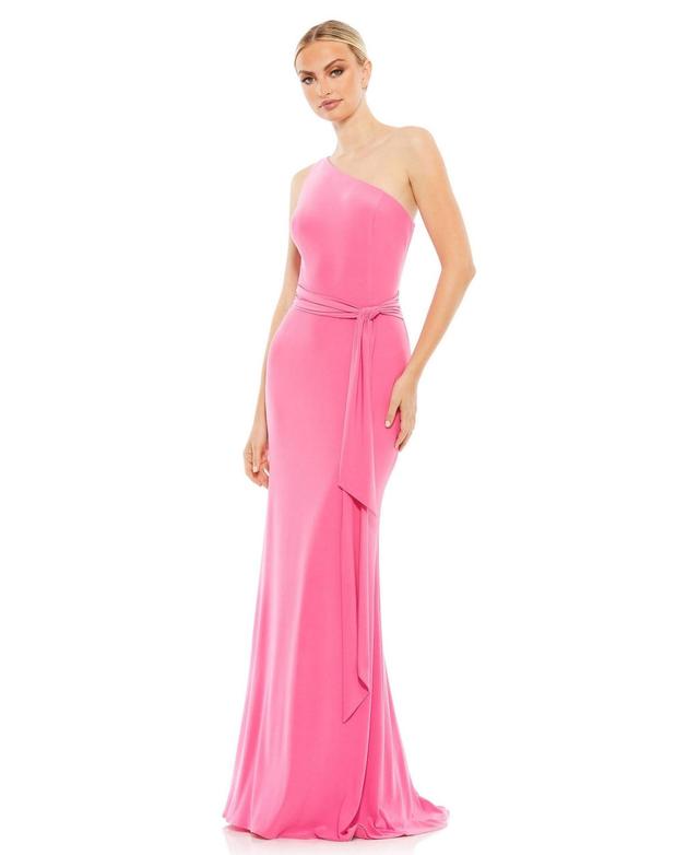 Womens Ieena Jersey One Shoulder Belted Trumpet Gown Product Image