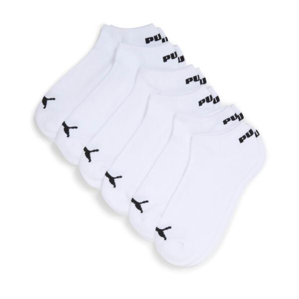 PUMA Men's Half Terry No-Show Socks (6 Pairs) in White/Black Product Image