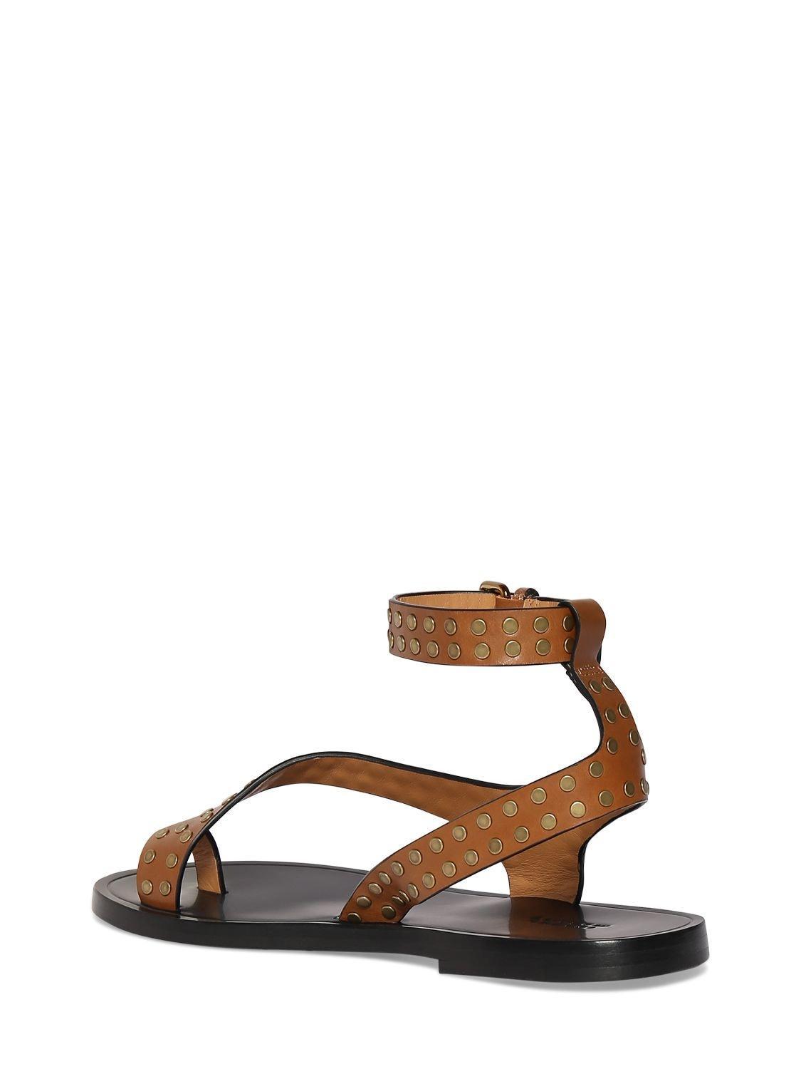 ISABEL MARANT Jiona Leather Sandals In Tan Product Image