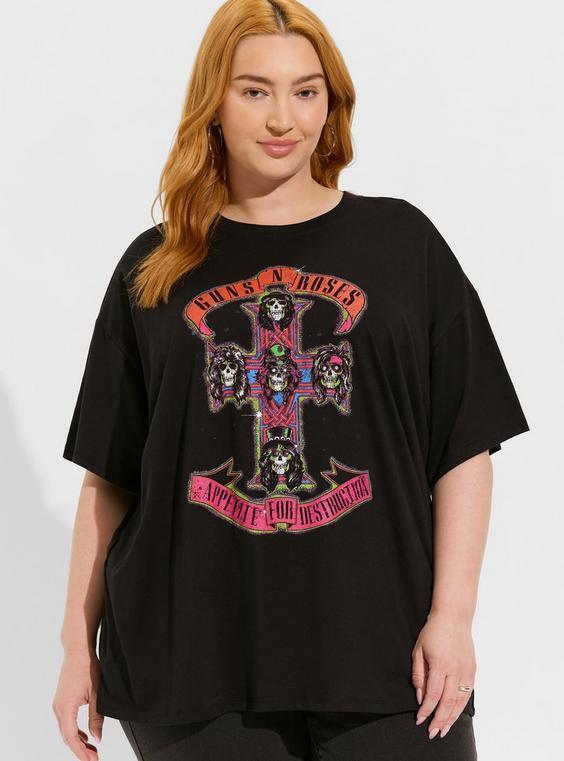 Guns N Roses Oversized Fit Cotton Tunic Tee Product Image