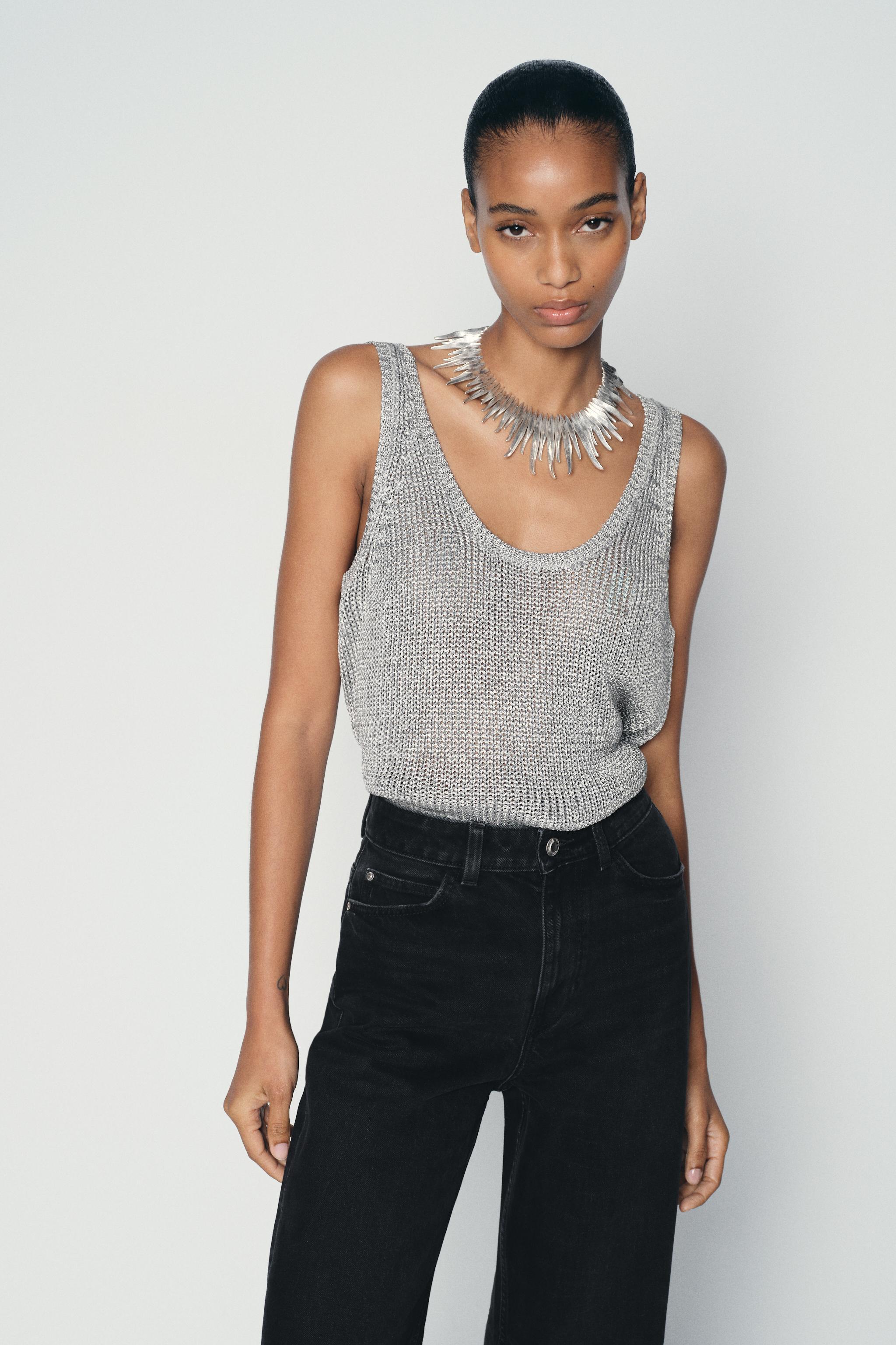 SIMPLE METALLIC KNIT TOP Product Image