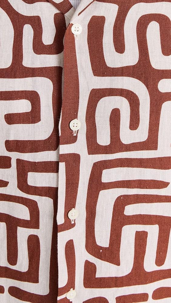 Frescobol Carioca Roberto Linen Shirt Kuba Print | Shopbop Product Image