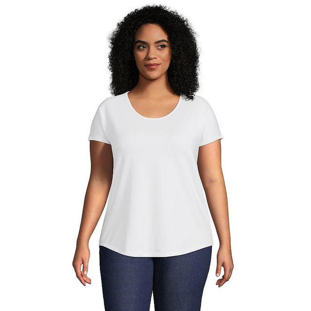 Plus Size Lands End Lightweight U-Neck Tee, Womens Product Image