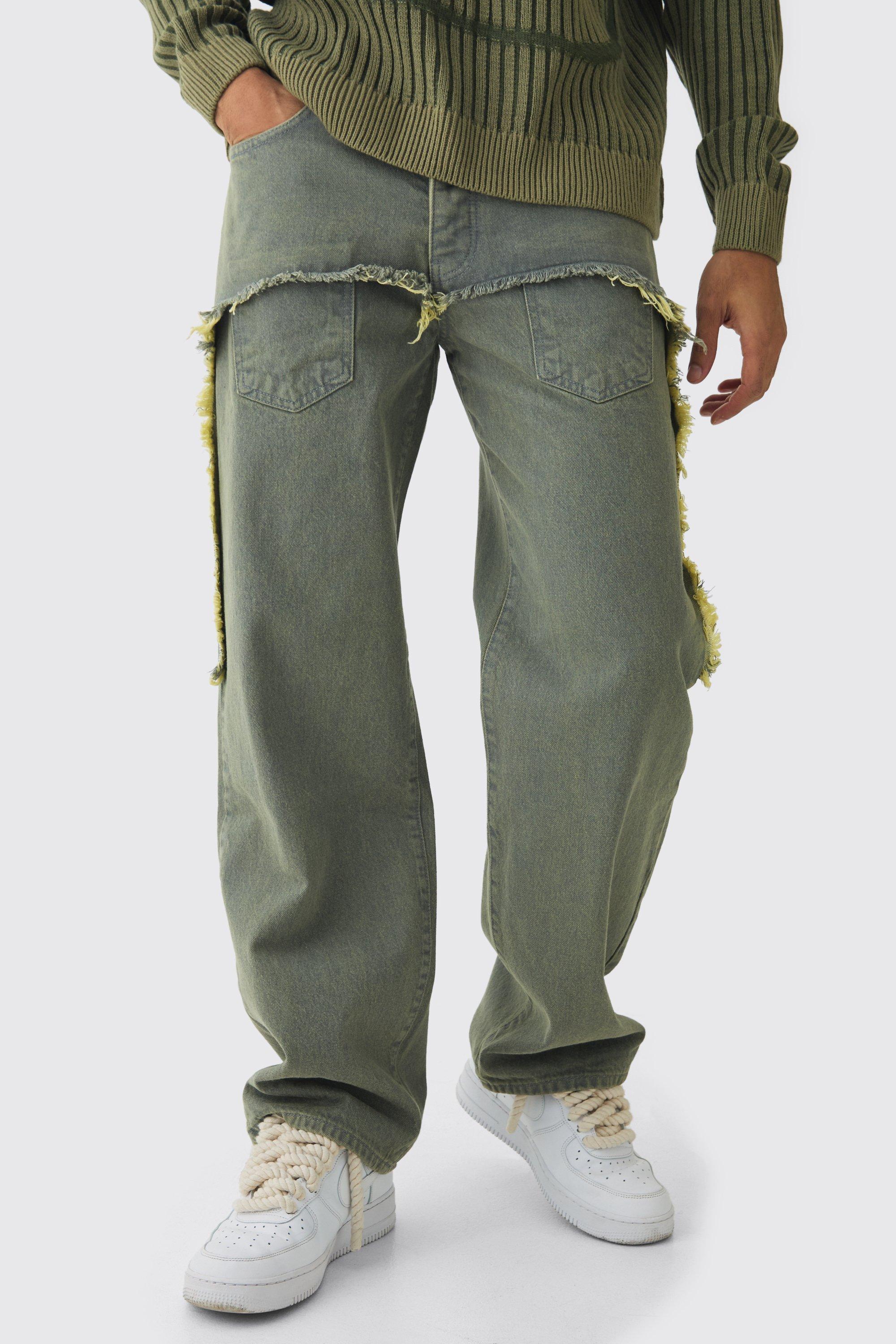 Relaxed Rigid Faux Layer Denim Jeans | boohooMAN USA Product Image