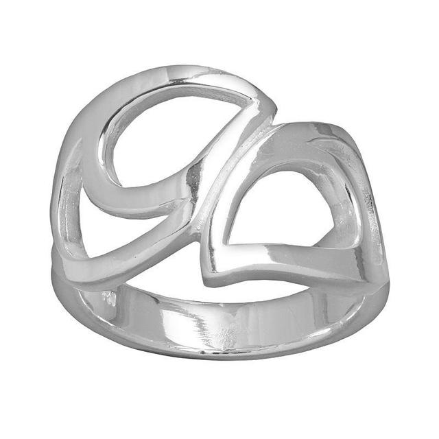 Silver Plated Openwork Teardrop Ring, Womens Product Image