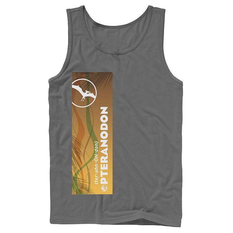 Mens Jurassic World Pteranodon Right Panel Tank Top Grey Product Image