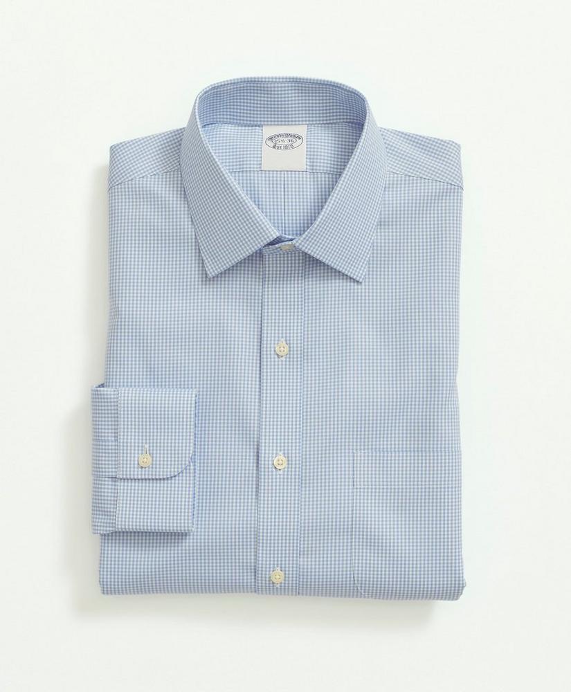 Big & Tall Stretch Supima® Cotton Non-Iron Pinpoint Oxford Ainsley Collar, Gingham Dress Shirt Product Image