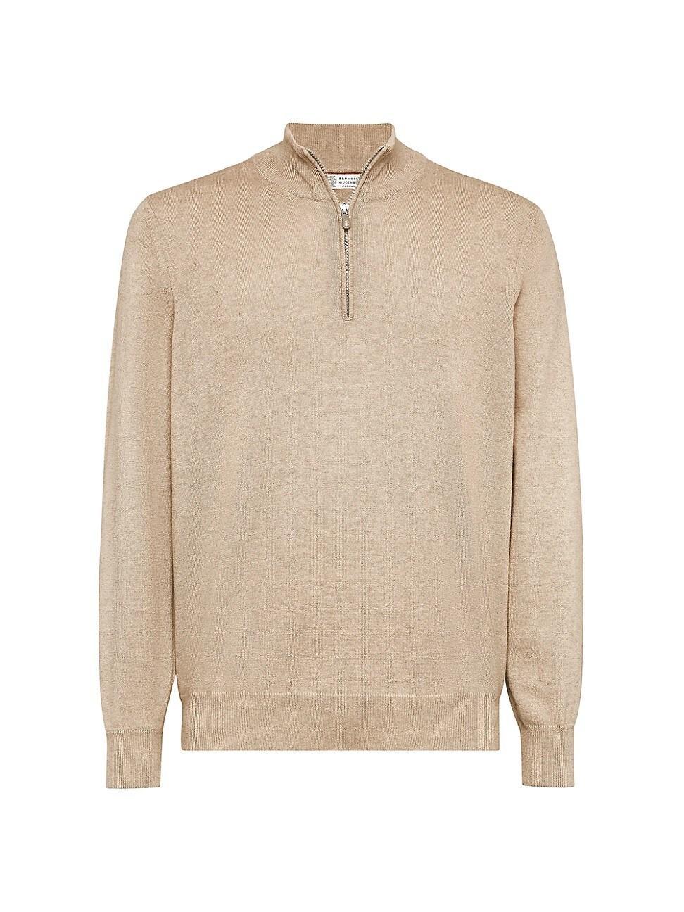 Mens Cashmere Turtleneck Sweater with Half Zip Product Image