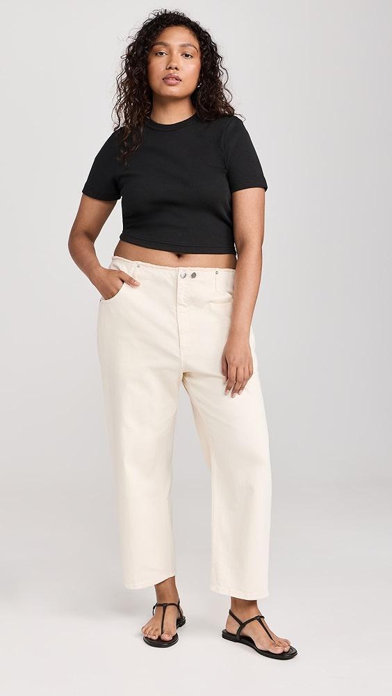 Tibi Garment Dyed Stretch Twill Cropped Newman Jeans | Shopbop Product Image