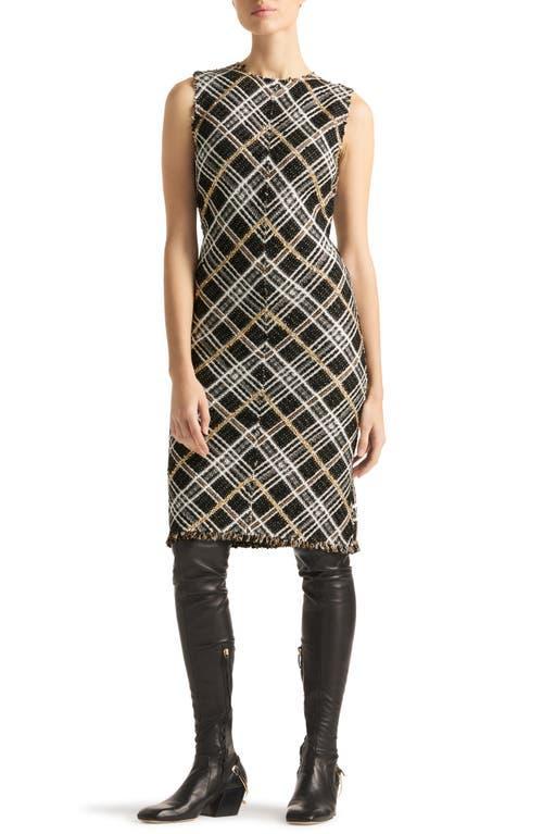 Womens Plaid Knit Knee-Length Dress Product Image