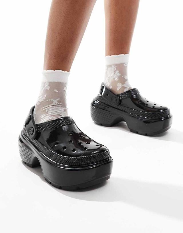 Crocs Stomp high shine clogs in black Product Image