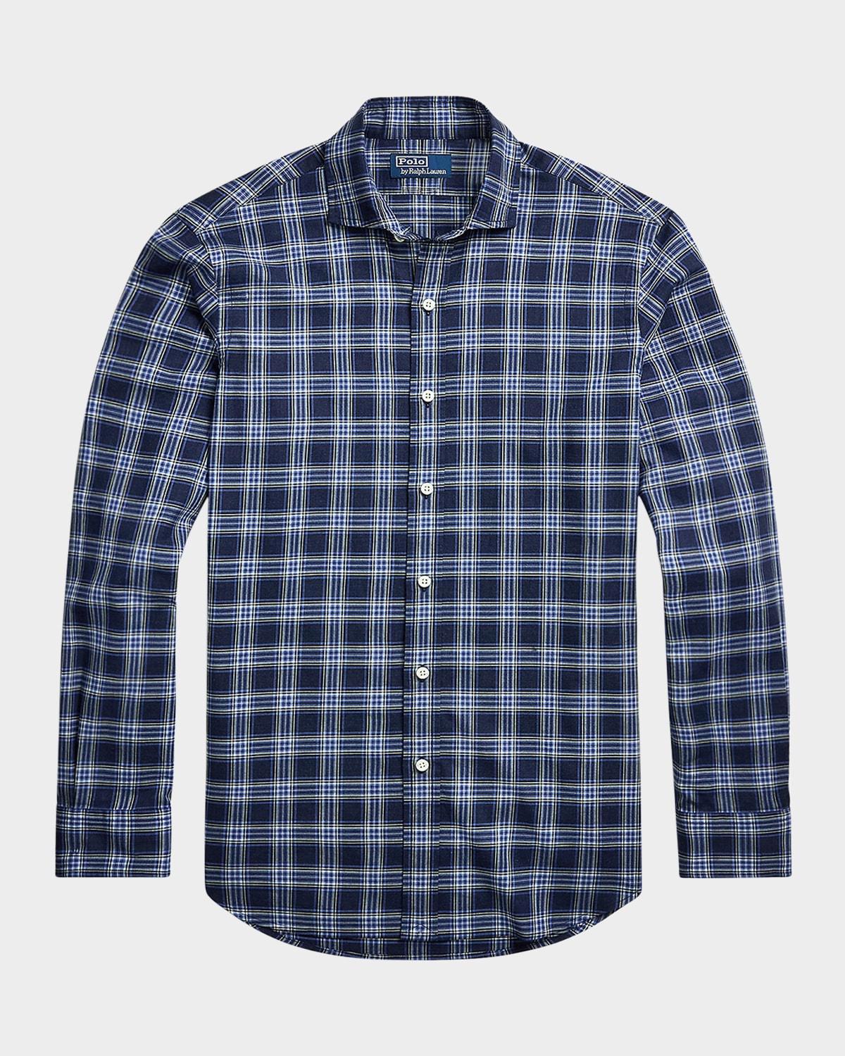 Mens Plaid Twill Sport Shirt Product Image