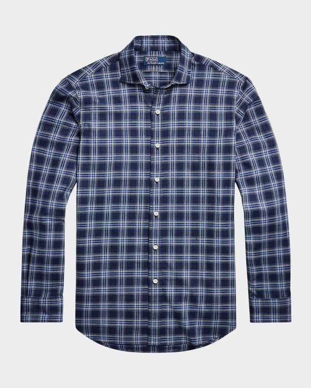 Mens Plaid Twill Sport Shirt Product Image