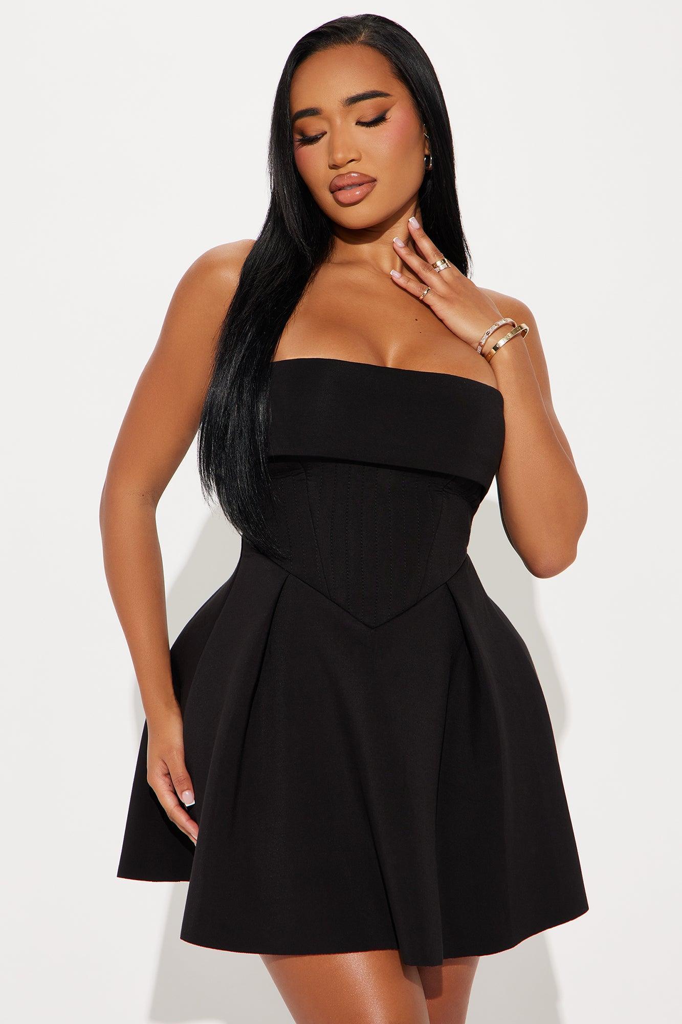 Presley Corset Mini Dress - Black Product Image