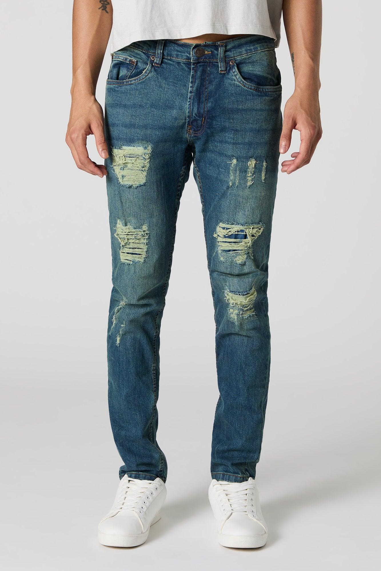 Medium Vintage Wash Distressed Skinny Jean Male Product Image